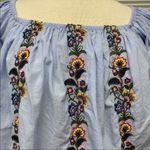 American Eagle  Outfitters NWT Blue Floral Embroidered Off The Shoulder Top Photo 6