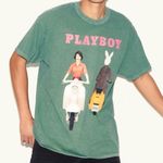 Playboy New  June 1959 Cover Tee Short Sleeve Crewneck T-Shirt Green Size Small Photo 4