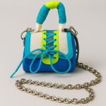 Steve Madden  Bdorra Mini‎ Purse Top Handle Turquoise Blue White Yellow Crossbody Photo 0