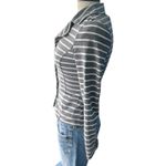 Wet Seal Vtg 90s  Striped Fitted Knit Patch Pockets Gray Blazer Size S Preppy Photo 3