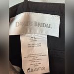 David's Bridal  Black Satin empire waist +Bow Midi Tea Length 6 Bridal Formal Photo 2