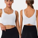 Halara  Back Crossover Crop Tank Top Large New white Photo 0