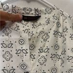 TWARA Chic Patterned Ivory Long Sleeve Dress,whit one pocket,size M Gold Size M Photo 3