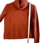 Banana Republic 100% Cashmere Turtleneck Sweater Rust Orange Ribbed XS Cottage Photo 6