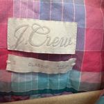 J.Crew Pink & Blue Plaid Midi Poplin Shirt Dress Preppy Pockets Size 2 XS Photo 6