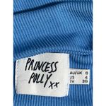 Princess Polly  River Blue Ribbed Knit Sleeveless Cutout Cami Tank Bodysuit Top 4 Photo 3