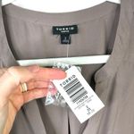 Torrid NWT Harper Iron Dark Grey Button Collarless 3/4 Sleeve Pullover Blouse Photo 5