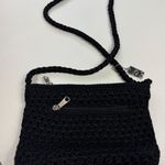 Lina Black Woven Crossbody Bag Small Purse Silver Charm Handmade Style Cute Photo 0