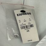 EXPRESS white simple short flutter sleeve v-neck peplum button blouse NWT XS Photo 6