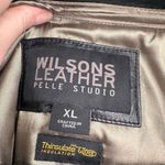 wilson's leather Vintage Y2K  Long Belted Black XL Jacket Thinsulate Zip Out Liner Photo 1