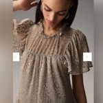 Anthropologie Flutter sleeve mock neck tiered maxi dress Photo 2