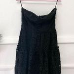 Anthropologie NWT  Eva Franco Floral Lace Strapless Mini  Black Cocktail Dress 8 Photo 1