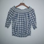Shyanne  S Blue Checkered Crop Top Photo 3