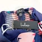 Lulus  Artistic Impulse Abstract Print 2-Piece Crop Top & Mini Skirt Navy Blue M Photo 1