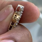 10k Gold Two Toned Diamond Pendant Slide Silver Photo 3