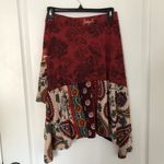 Desigual Womens Skirt USA XS Red Indira Floral Layered Stretch Pull On NWT Photo 2