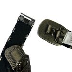 Womens Black Plated Metal Base Stretch Polyester Belt Silver Buckle ML Photo 3