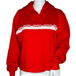 Puma Sweatshirt Women Large Red White Amplified Crop Hoodie Casual Athleisure Photo 0
