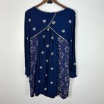 Anthropologie  Floreat Dress‎ 8 Navy Blue Embroidered Tunic Boho Cottage Peasant Photo 3