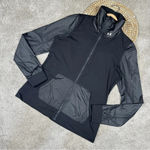 Under Armour Women’s Fitness Sweatshirt Studio Essential Jacket Full Zip Black M Photo 2