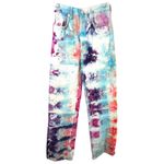 ZARA Size 2 Jeans Handmade Tie Dye High Rise Relaxed Mom Straight Boho 1375 Photo 1