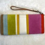 Coach y2k  Vintage 2003 SoHo Striped Suede & Leather Wristlet Wallet Photo 1