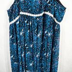 Roamans Denim 24/7 Plus Size‎ 34W Maxi Dress Blue Lace Trim Animal Print 610 Size 5X Photo 3