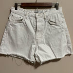 & Other Stories & Other Stories White Denim Button Fly Shorts- Size 8 Photo 0