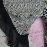 VTG SPENCER ALEXIS SILK BLEND FLORAL ZEBRA LACE MESH RUFFLE OPEN FRONT CARDIGAN Green Size M Photo 3