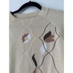 Como Sport Autumn Floral Short Sleeve Sweater Made In Italy Size Small Tan Photo 2