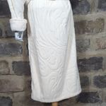 Natori Plush Off White Robe Long Embossed Design Warm Cozy Shawl Collar Medium Photo 7