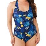 Nicole Miller NEW One Piece Swimsuit Tropica Floral Print Size Medium Photo 0
