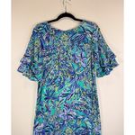 Lilly Pulitzer Womens Dress Blue Lula Bonnet Mini Floral A Line Resort Medium Photo 8
