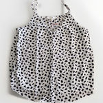 Mine Blouse Shirt Tank Black And White‎ Medium Button White Loose Fit Top Photo 0