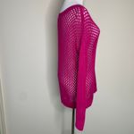 eight eight eight NWT Open Weave Pink Sweater Crochet Long Sleeve Sz Large Photo 3