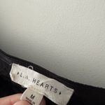 PacSun LA Hearts Black Satin Long Sleeve Bustier Crop Top Flower Butterfly Photo 4