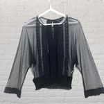 ZARA  Black Embroidered Lace Top XS Photo 2