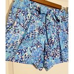 Lilly Pulitzer Shorts Tie Waist Blue Patterned Casual Size 4 Photo 2