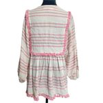 Zimmermann  Size 1  Valour Stripe Blouse $480 Pink Pom Pom Tassel Photo 5