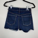 American Eagle Woman's 2 Hi-Rise Shortie Denim Shorts Dark Wash Summer Cut Offs Photo 5