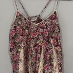American Eagle  Outfitters Floral & Lace Panel Tank Top Women's Size Medium Thin Straps Photo 0
