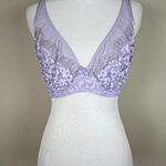 Victoria's Secret  Bra 34DD Purple Body By Victoria Unlined Demi Semi-Sheer Floral Photo 0
