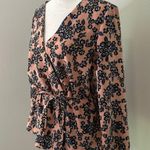 J.Crew  pink & blue floral long-sleeve v-neck top size 8 Photo 2