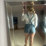 Old Navy : Blue Cuffed Overall Shorts Photo 1