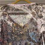 Vintage 90s Sheer Floral Rhinestone Long Sleeve Top Size L Purple Size L Photo 4