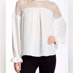 Parker  White Antonia Lace Combo Blouse Photo 0