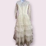 Vintage 50s Cupcake Lace Long Sleeve Cream Wedding Dress Size 6 Photo 4