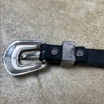 Tony Lama  Black Leather Belt with Silver Buckle with heart design
Size: 28 Photo 4