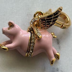 Juicy Couture NWOT  Pink Flying Pig Charm with Gold Accents Photo 0