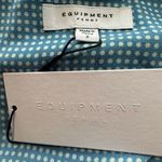 Equipment Maovesa Polka Dot Drop Waist Silk Wrap Dress in Mediterranean Blue New Photo 4